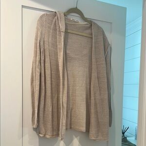 Woolrich Cream Open-Front Cardigan Sweater